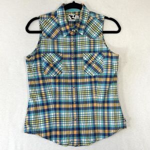 Rockies Blue and Yellow Plaid Button Down Shirt
